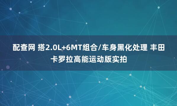 配查网 搭2.0L+6MT组合/车身黑化处理 丰田卡罗拉高能运动版实拍