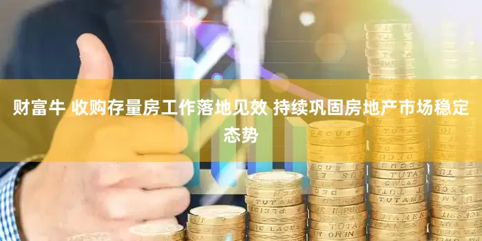 财富牛 收购存量房工作落地见效 持续巩固房地产市场稳定态势