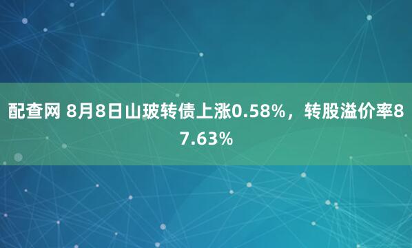 配查网 8月8日山玻转债上涨0.58%，转股溢价率87.63%